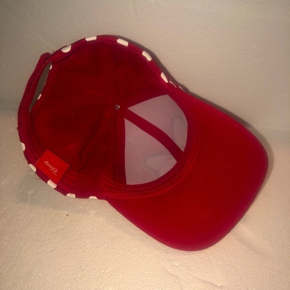 DISNEY Minnie Mouse Red & White Polka Dot Baseball Cap Velcro Strap Ladies OS - Picture 4 of 7